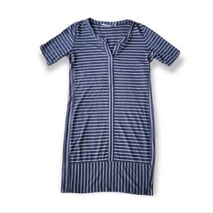 Athleta Top Notch Tee striped dress blue XS